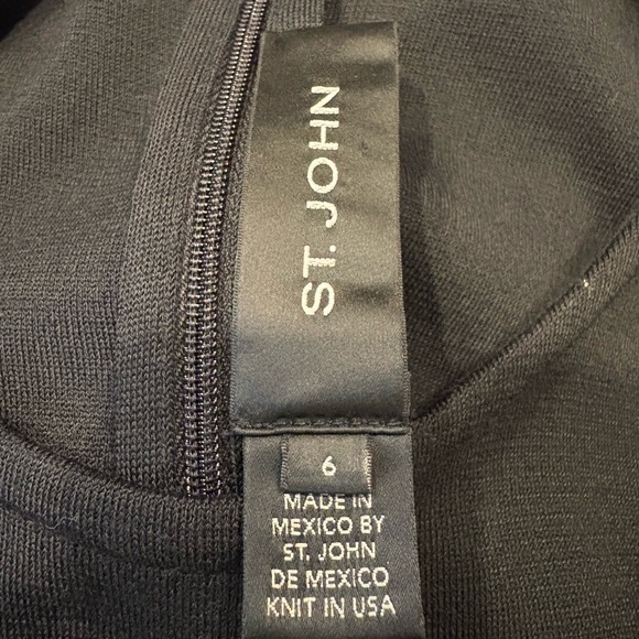 St. John Black Santana Knit Sheath Dress – Timeless Minimalism – Size 6 A4 - Picture 4 of 4